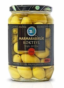 MARMARABIRLIK KOKTEYL YESIL ZEYTIN 6X400 GR CAM