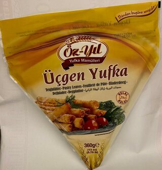 OZYIL YUFKA DRIEHOEK DEEGBLADEREN 16X360 GR