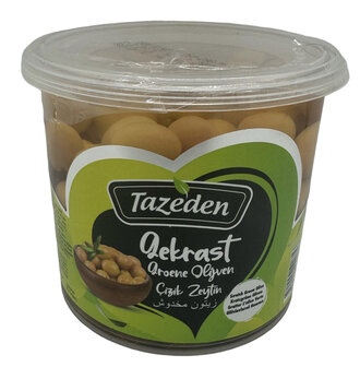 TAZEDEN GEKRASTE GROENE OLIJVEN 12X300 GR 