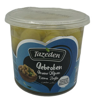 TAZEDEN GEBROKEN GROENE OLIJVEN 12X300 GR 