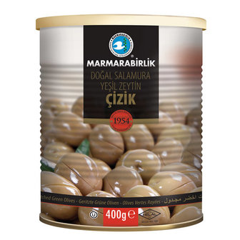 MARMARABIRLIK GESTREEPTE GROENE OLIJVEN 6X400 GR