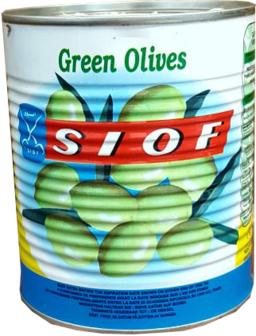 SIOF GROENE OLIJVEN MET PIT 12X1 KG