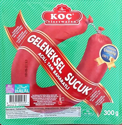 KOC GURME KNOFLOOKWORST MET KRUIDEN HEET 8X300 GR