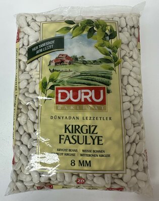 DURU KIRGIZ FASULYE 8MM 12X1 KG DUNYA LEZZETLERI