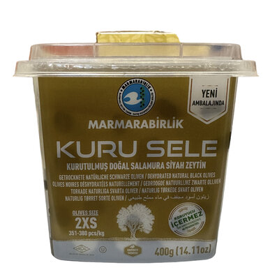 MARMARABIRLIK KURU SELE SIYAH ZEYTIN 2XS 12X400 GR