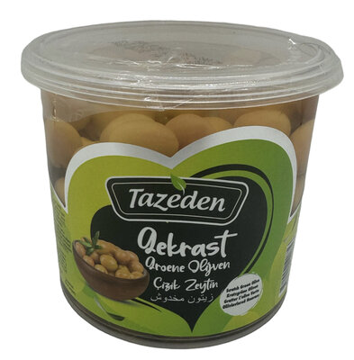 TAZEDEN GEKRASTE GROENE OLIJVEN 12X300 GR