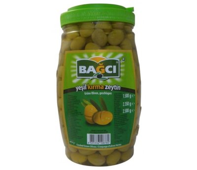 BAGCI GEBROKEN GROENE OLIJVEN 6X1.5 KG