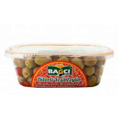 BAGCI GROENE OLIJVEN MET PAPRIKA 12X400 GR