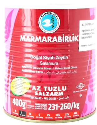 MARMARABIRLIK HIPER OLIJVEN MINDER ZOUT 6X400 GR