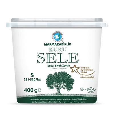 MARMARABIRLIK KURU SELE ZWARTE OLIJVEN (S) 12X400 GR